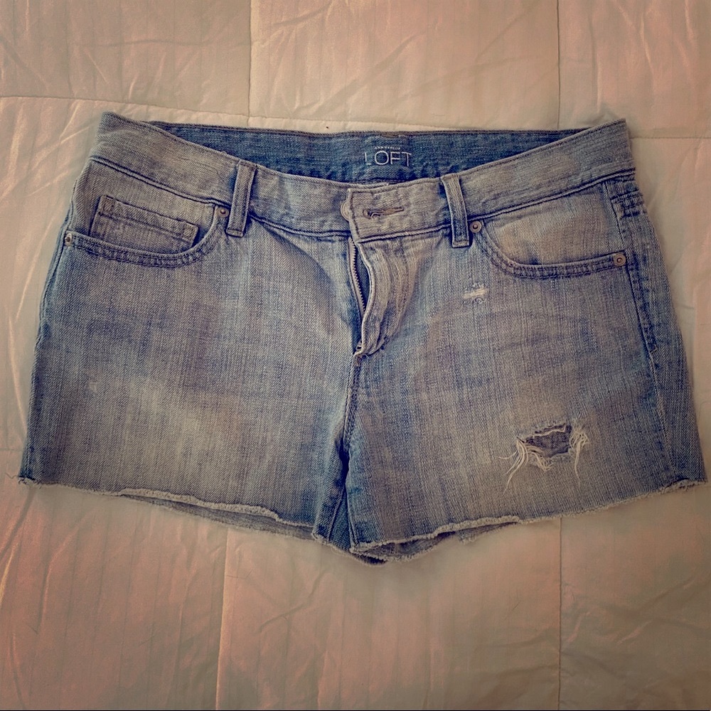 COPY - Distressed LOFT denim shorts